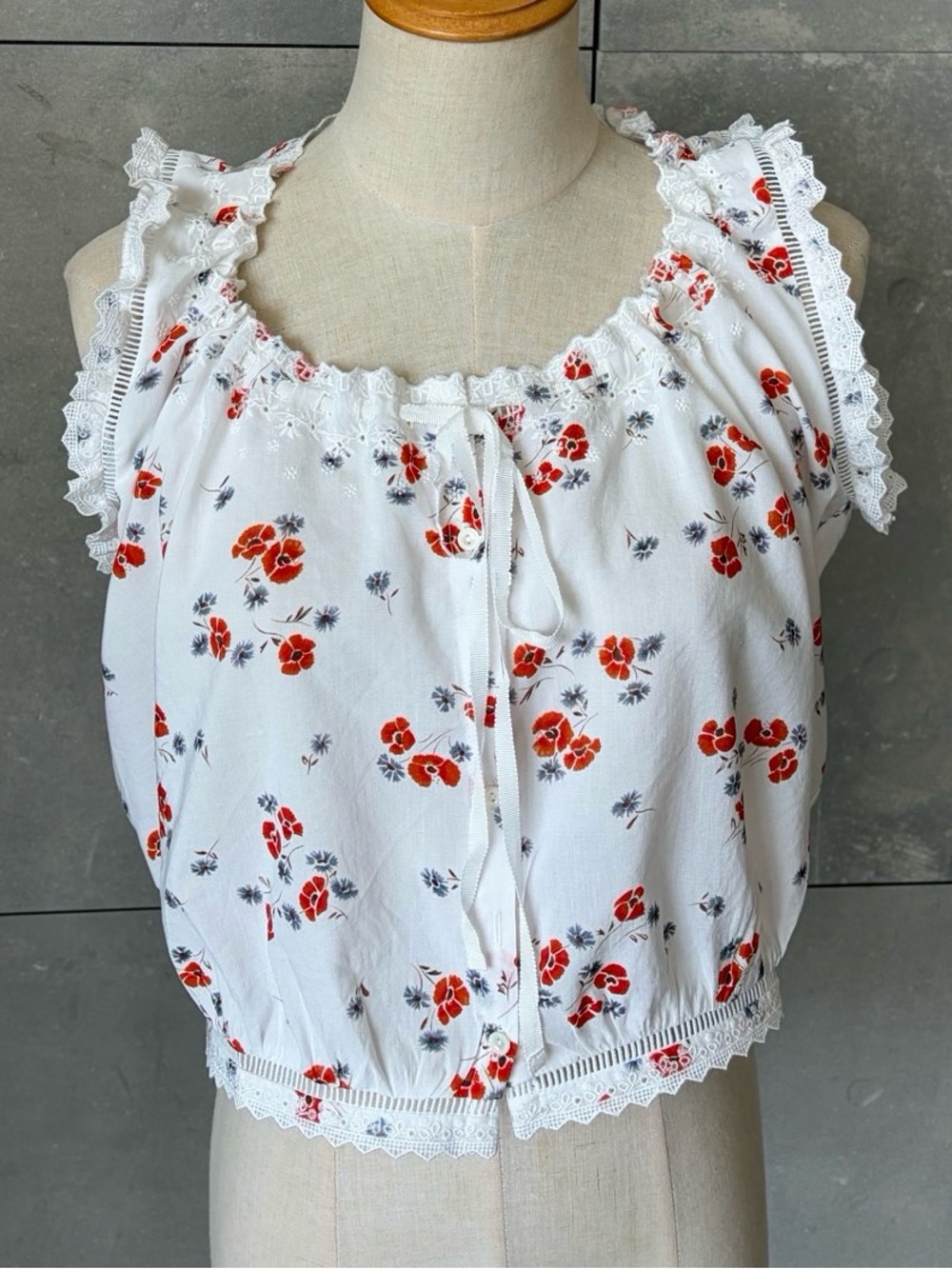 Doen Traveler Top Poppy Field, S M - Picture 3 of 11